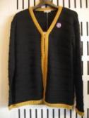 <back alley old boys>BORDER  KNIT CARDIGAN